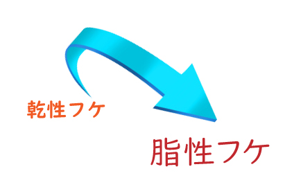 乾性フケ→脂性フケ
