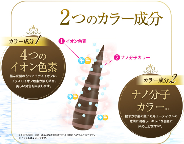 4つのイオン色素・ナノ分子カラー